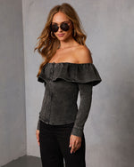 Everyday Muse Denim Off The Shoulder Top