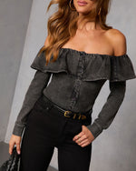 Everyday Muse Denim Off The Shoulder Top