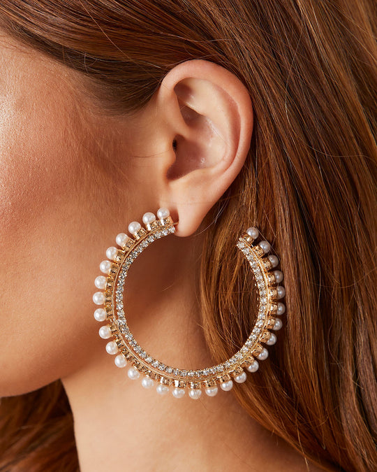 Tila Pearl Hoop Earrings