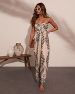 Palm Daydream Abstract Print Jumpsuit