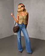 Olive % Boho Cowgirl Suede Lace Up Top-6