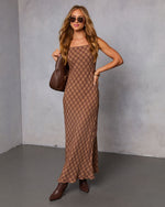 Monice Slip Checkered Maxi Dress