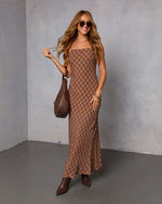 Monice Slip Checkered Maxi Dress