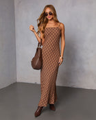 Monice Slip Checkered Maxi Dress