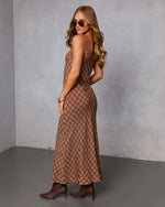 Monice Slip Checkered Maxi Dress