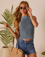 Blue % Sayven Mock Neck Knit Tank-6