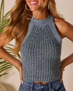 Blue % Sayven Mock Neck Knit Tank-5