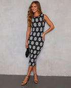 Pale Sun Abstract Knit Midi Dress