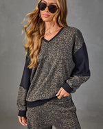 Modern Instinct Leopard Print Color Block Top
