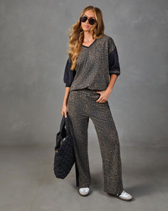 Modern Instinct Leopard Print Color Block Top