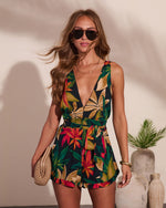 Coastline Crush Printed Wrap Tie Romper