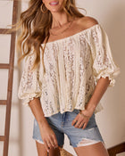 Munie Lace Quarter Sleeve Blouse