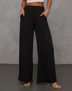 Black % Better Days Wide Leg Pants-2