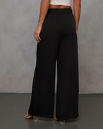 Black % Better Days Wide Leg Pants-4