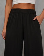 Black % Better Days Wide Leg Pants-5