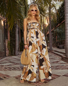 Sunkissed Muse Abstract Strapless Jumpsuit