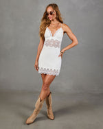 Summer Rewind Lace Trim Mini Slip Dress