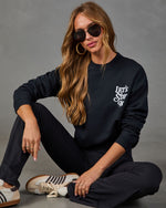 Lets Stay In Fleece Graphic Sweatshirt