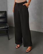 Black % Madinah Pleated Pants-3