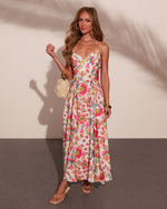 Day Bloom Abstract Floral Print Maxi Dress