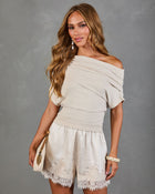 Everyday Luxe Ruched Off the Shoulder Top
