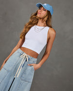 White % Kiki Knit Crop Top-6