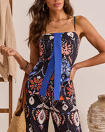 Capri Daydream Abstract Print Flyaway Top