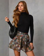 Black % Kenlie Ribbed Turtleneck Top-1