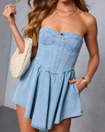 Lusie Corset Denim Mini Dress