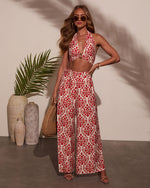 Deep Trance Abstract Halter Crop Top