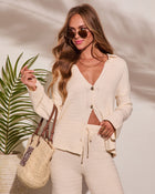 Lost In Laguna Knit Button Down Top