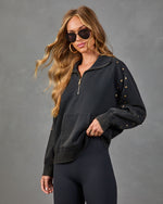 Reset Routine Studded Fleece Half Zip Jacket