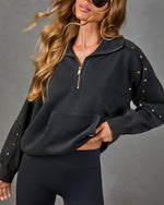 Reset Routine Studded Fleece Half Zip Jacket