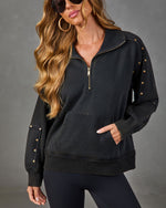 Reset Routine Studded Fleece Half Zip Jacket