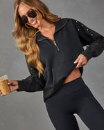 Reset Routine Studded Fleece Half Zip Jacket