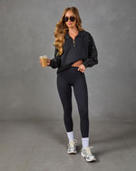 Reset Routine Studded Fleece Half Zip Jacket