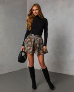 Meadow Moon Printed Organza Mini Skort