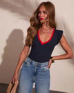 Wilma Ribbed Short Sleeve Top