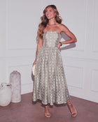 Mayleen Embroidered Strapless Midi Dress