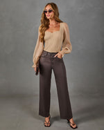 Dinner Glow Organza Sleeve Knit Top