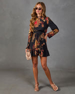 Afternoon Calling Floral Waist Tie Mini Dress