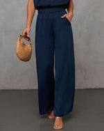 Navy % Better Days Wide Leg Pants-8
