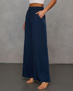Navy % Better Days Wide Leg Pants-9