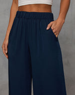 Navy % Better Days Wide Leg Pants-11