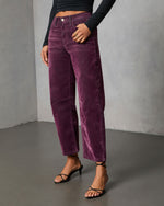 Namie Stretch Velvet Barrel Leg Jeans