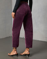 Namie Stretch Velvet Barrel Leg Jeans