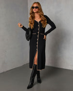 Maderia Contrast Trim Midi Sweater Dress