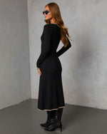 Maderia Contrast Trim Midi Sweater Dress