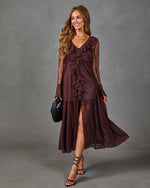 Worth The Wait Ruffle Lace Maxi Dress