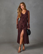 Worth The Wait Ruffle Lace Maxi Dress